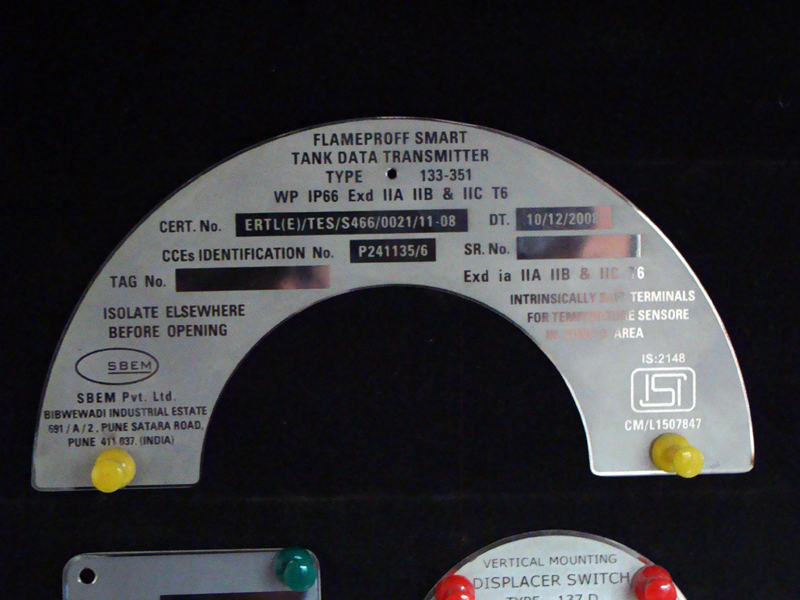 stainless steel labels for machine